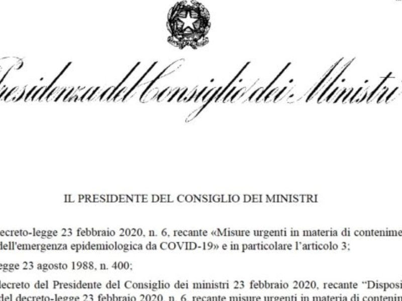 coronavirus decreto governo