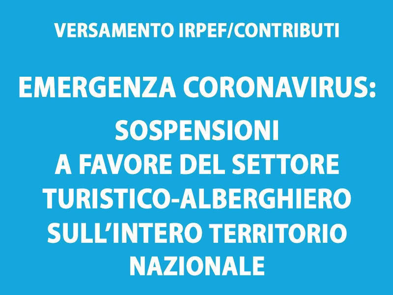 coronavirus sospensione tributi settore turismo 800x600