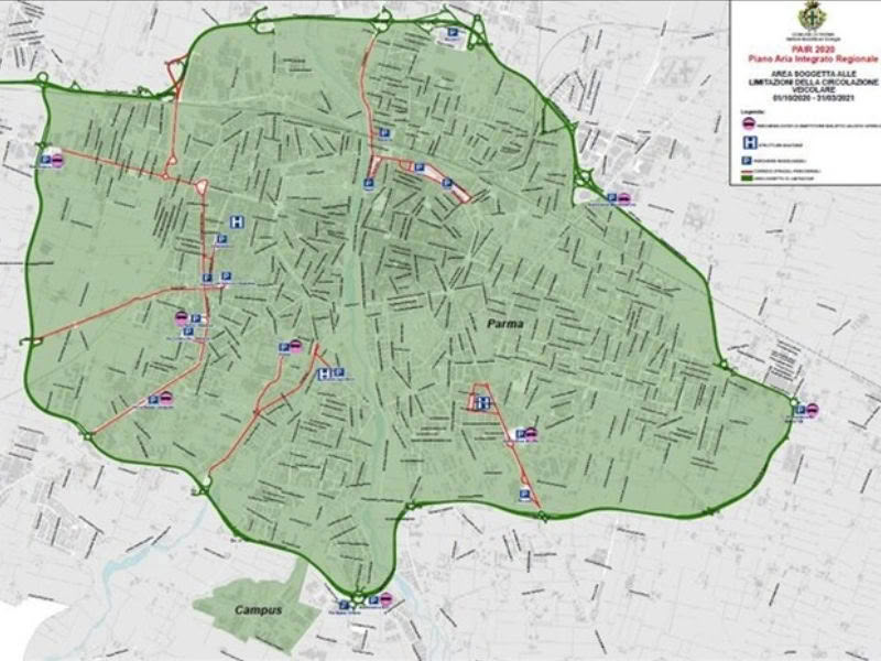 parma mappa per blocchi traffico